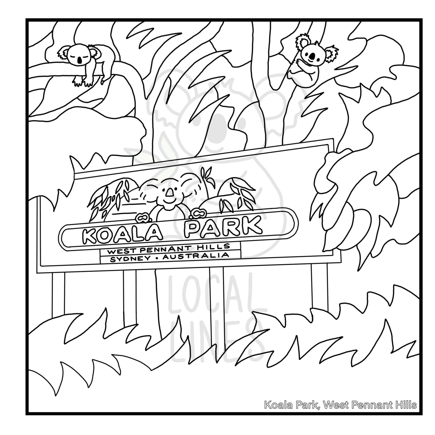 The Hills of Sydney Colouring Book